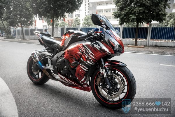 tem xe cbr1000 thiết kế sói đỏ đen