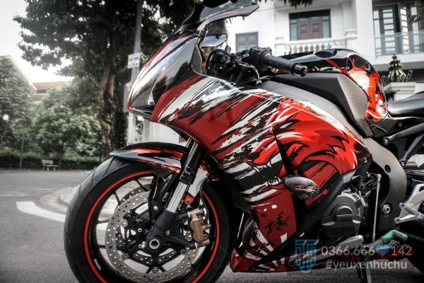 tem xe cbr1000 thiết kế sói đỏ đen