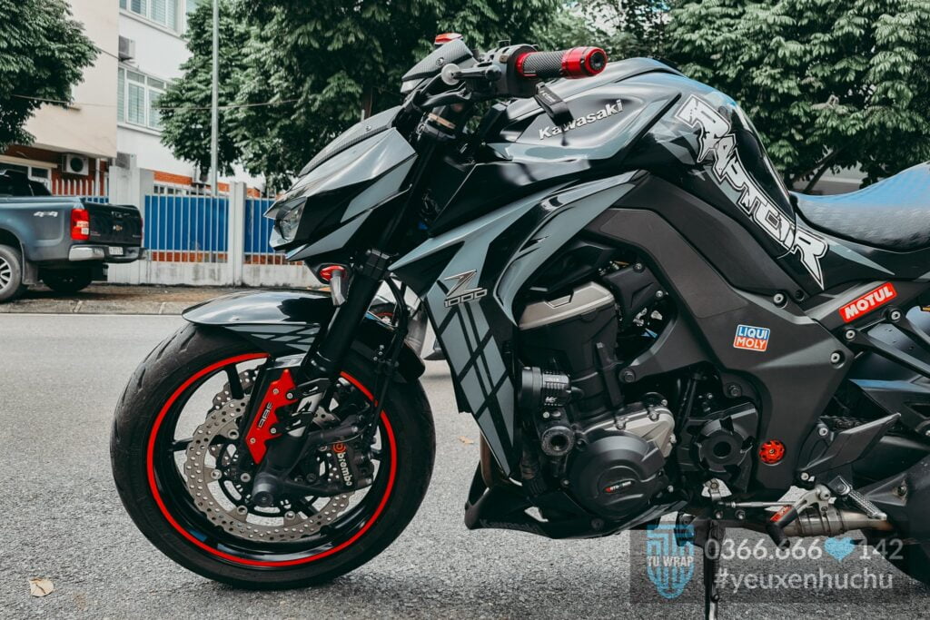 z1000 đổi màu đen bóng lên tem rời raptor 3