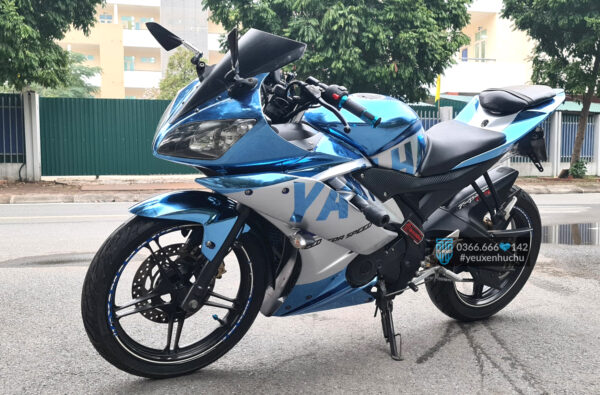 yamaha r15 đổi màu lên tem rời chrome