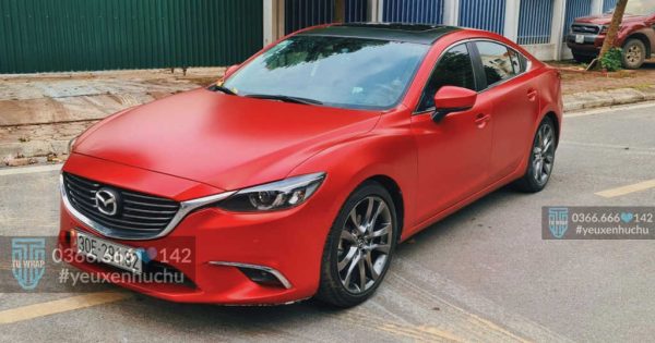 dán decal đổi màu mazda 3 đỏ mờ vch401s teckwrap usa